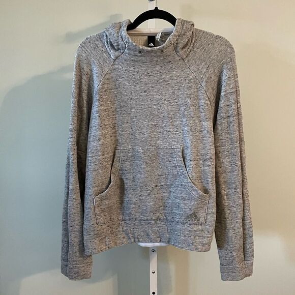 Adidas Gray Hooded Sweatshirt - Picture 1 of 4